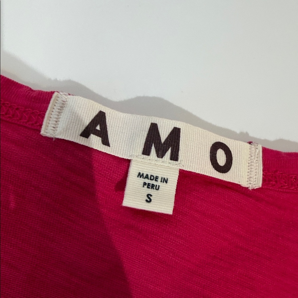 NWOT AMO Tank Top Size S Raspberry Pink Color - Picture 4 of 6